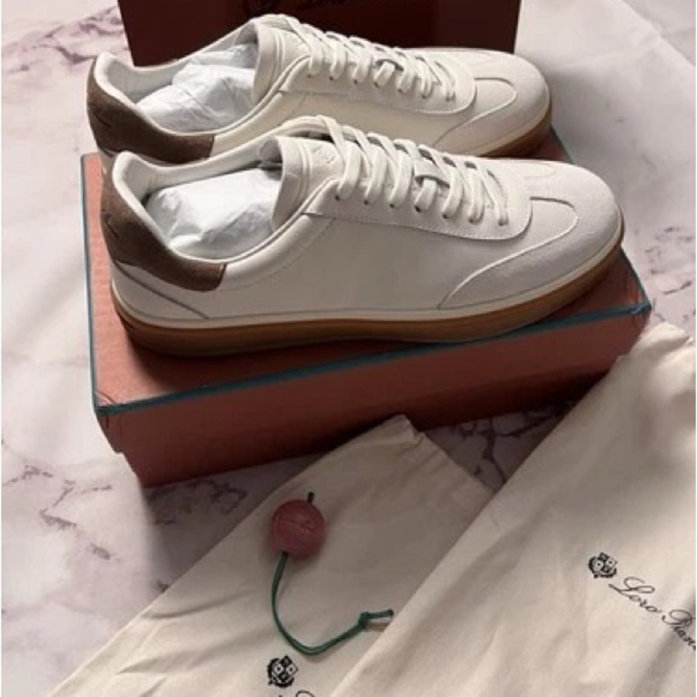 Loro Piana women's tennis training shoes leather trainers